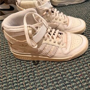 Adidas Women's Off-White High-Top Sneakers